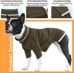 Winter Dog Sweater Coat Clothes Olive Green XL - Picture 1 of 6