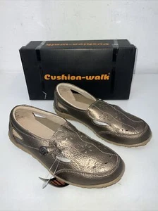 Cushion Walk Ladies Bronze Leather Loafers Slip On Pumps Size 4 E Fit New In Box - Picture 1 of 5