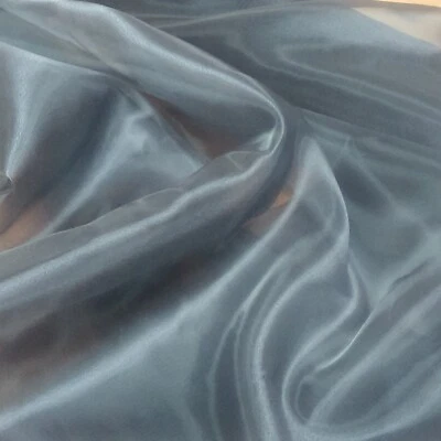 Wholesale 100 METRES £1.70 DARK SILVER Plain Organza Fabric 150CM Wedding Venue - Image 1 of 2