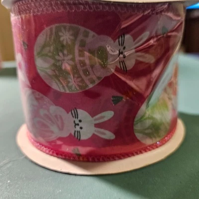1 Roll Bunny with Easter Egg Wired Ribbon - Image 1 of 2