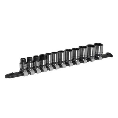 Metrico Presa Set 12pc 1cmSq Drive Nero Serie Singolo Esagonale Sealey AK7992 - Immagine 1 di 4