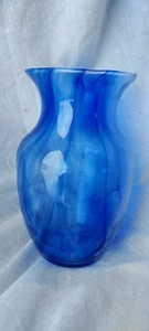 jarrón de cristal remolino azul - Imagen 1 de 3