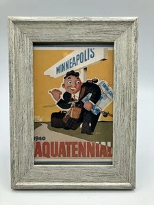 1940 Minneapolis Aquatennial Poster Postcard Sized 4" x 5.25" 1989 Print Ad - Picture 1 of 4