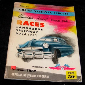 1952 Langhorne Speedway Program, NASCAR Grand National Circuit, Stock Cars - Bild 1 von 7
