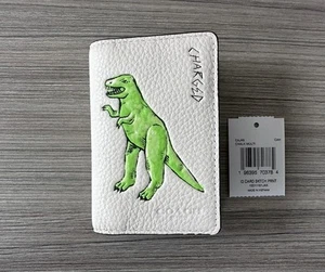 Nuevo con etiquetas Estuche para Tarjetas de Identificación Coach Cartera con Estampado de Boceto Rexy Dinosaurio CAJ49 Tiza Multi - Imagen 1 de 4
