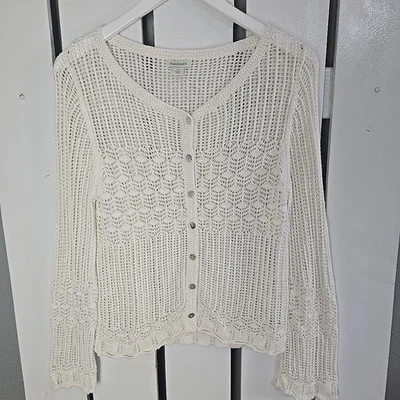 Cárdigan Sundance Tejido Abierto Mediano Crema Boho Romántico Costero  Foto 1 de 4