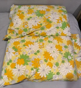 Juego de 2 Fundas de Almohada Vintage Mod Flor Floral Años 60 70 Estándar - Imagen 1 de 3