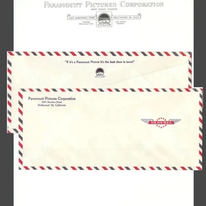 Set of 2 Vintage Paramount Pictures Corporation Letterhead & Airmail Envelopes - Picture 1 of 1