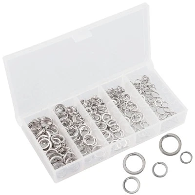Argento Fishing Split Rings Rotondo Attrezzatura Pesca Connettori 200pcs / Set 5 - Immagine 1 di 4