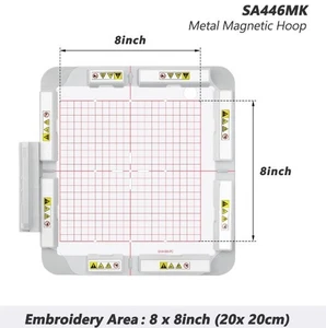 Magnetic Embroidery Hoop 200x200mm(8"x8") for Brother, Babylock. - Picture 1 of 11