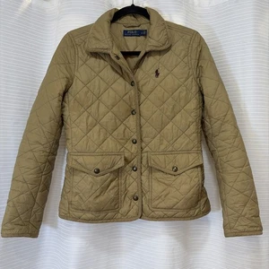 EUC POLO RALPH LAUREN DAMEN GRÖSSE SMALL KORDBESATZ GESTEPPTE SCHEUNENJACKE PUFFER - Bild 1 von 19