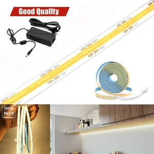Striscia LED COB striscia bianco caldo barra 2 m senza punto luce alimentatore 12 V dimmerabile - Foto 1 di 14