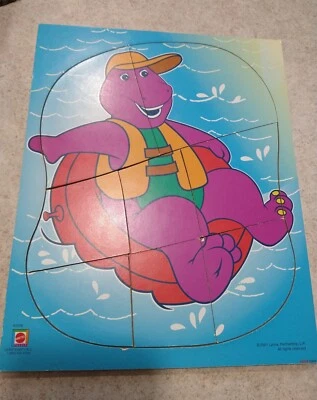 Barney Wooden Puzzle by Mattel  2001, 8 pieces  - Image 1 of 2