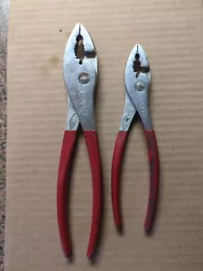 Blue-Point by Snap On Tools 8" Slip Joint Pliers CD48CP & CD410CP USA Set of 2 a - Picture 1 of 12