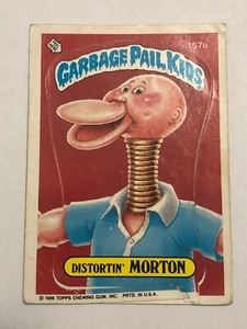 1986 Topps Garbage Pail Kids Sticker Distortin Morton 157b Heavy Played - Picture 1 of 2