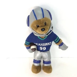 Vintage Seattle Seahawks Bear Plush Figure w/ Uniform Helmet 2000 Nanco 16” Rare - Picture 1 of 8