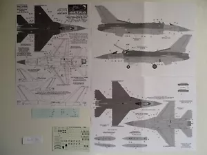 Astra decals 1/72 F-16 A + C/D stencils - Picture 1 of 1