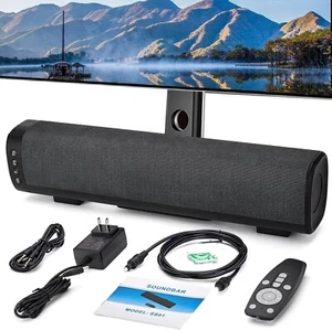 Sound Bar for TV 16-inch, Cinematic TV Bluetooth Sound Bar with Impactful Bass w - Picture 1 of 7