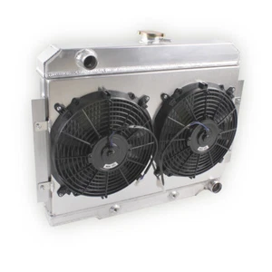 3 Row Aluminum Radiator Fan For 72-86 Jeep CJ5 CJ6 CJ7 Chevy Conversion 350 SWAP - Bild 1 von 8