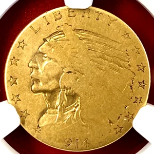 NGC G-6 LOWBALL! 1914 GOLD $2.50 INDIAN QUARTER EAGLE - Picture 1 of 3