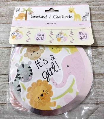 “It’s A Girl” 7 foot Baby Shower Garland  - Image 1 of 2