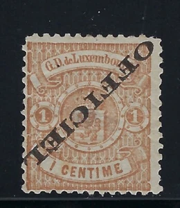 B&D: 1875-76 Luxemburgo Scott O11a sobreimpresión invertida MH (pequeño delgado) - Imagen 1 de 2