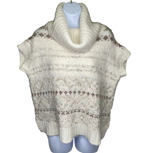 FREE PEOPLE "Maiden" oversized sweater cowl neck slouch turtleneck sleeveless XS - Picture 1 of 7