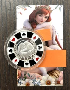 SEXY! Ronda artística de plata Red Crown Flower Queen 2025 1 oz .999 con certificado de autenticidad 100 acuñada - Imagen 1 de 6