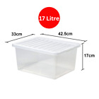 17 L Quality Plastic Storage Boxes Clear Box With Lids Home Office Stackable