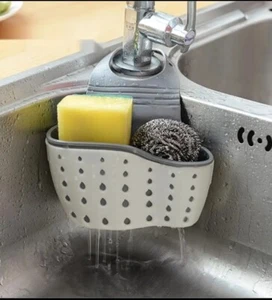 Kitchen Sink Sponge Holder, Bathroom Hanging Strainer Organizer Drain Sink Racks - Picture 1 of 3