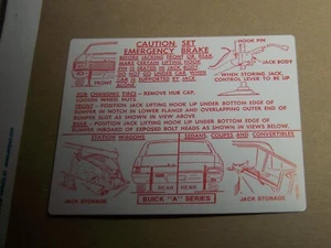 67 BUICK SKYLARK & GS TRUNK LID JACK DECAL 1967  NEW GRAN SPORT SPECIAL STICKER - Picture 1 of 4