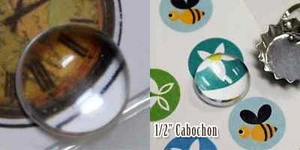 Cabochon Picture Pebbles that Magnifies Images 6 Clear Acrylic 1/2" * - Picture 1 of 7