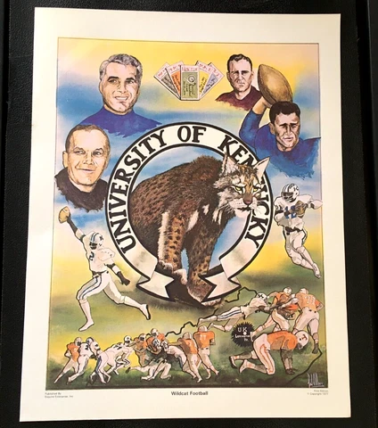 University of Kentucky UK Football Poster 5 Bowl Games Bear Bryant Fran Curci Cover