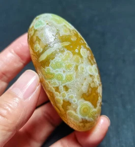 TOP 123g Natural Gobi Agate Eyes Agate Silk Banded Agate Crystal Healing BY1502 - Imagen 1 de 11