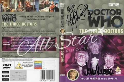 DOCTOR WHO - The Three Doctors DVD Cover Signed by Katy Manning + 1 Cover
