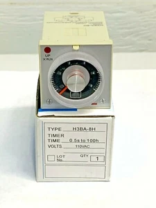 Relay H3BA -8H Timer Solid State 8 PINS 110VAC 5A 250VAC New with Socket - Picture 1 of 12
