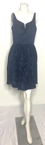 PORTRAIT Sully Bonnelly Damen blauer Riemen A-Linie plissiert gefüttert Kleid Größe 6 - Bild 1 von 7