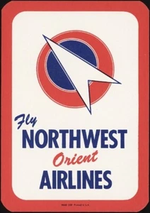 EE. UU., 1960. Calcomanía de equipaje Northwast Orient Airlines - Imagen 1 de 1