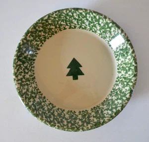 Plato de pastel de esponja verde Roseville Ohio The Workshop of Gerald E. Henn - Imagen 1 de 8