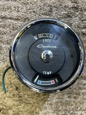 Ford Cortina Mk1 GT? Fuel and Temp Gauge Used Genuine Fomoco Part. - Image 1 of 4