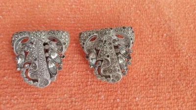 De colección Elegante Blanco Estrás Novia/Fiesta Zapatos Clips "Algo Viejo" Foto 1 de 4