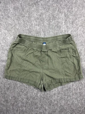 Old Navy Women's Olive Green Linen Blend High Rise Lounge Shorts Size XL - Image 1 of 4