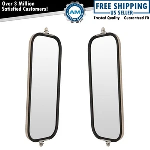 West Coast Mirror Ribbed Back 16x7 Stainless Steel Pair Set for Heavy Duty Truck - Picture 1 of 4