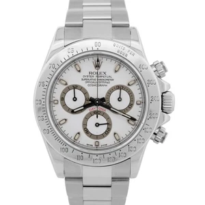 Rolex Daytona Cosmograph WHITE REHAUT Chrono Stainless Steel Watch 40mm 116520 - Picture 1 of 8