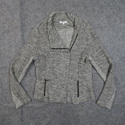 Blazer Anthropologie Mujer Grande Tejido Moto Asimétrico Cremallera Chaqueta Gris Foto 1 de 4