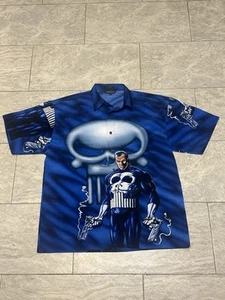 2001 Marvel Vintage Changes Punisher All Over Print Button Down Shirt  Sz XL Y2K - Picture 1 of 13