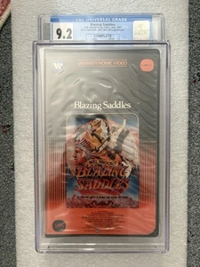 Blazing Saddles (1974) VHS Black Clamshell 1983 CGC 9.2 Complete - Case - Media - Picture 1 of 4