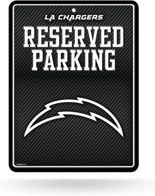 Letrero de pared de novedad de estacionamiento de metal Los Angeles Chargers 8,5 x 11 pulgadas de carbono... Foto 1 de 3