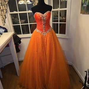 Mori Lee Strapless Corset Ballgown Quinceanera Dress Size 4 Orange Burst - Picture 1 of 5