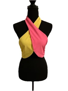 Beach Riot Womens Size Large L Jessica Bikini Top Coral Reef Colorblock New - Picture 1 of 4